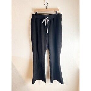 Figs High Waisted Cordova Flair Leg Scrub Pants Black XL Petite EUC